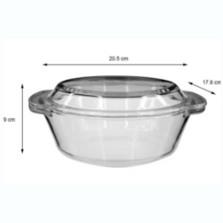 EZ Home Ideas Hera Glass Round Baking Dish Microwave Safe with Cover Glass Food Storage Container