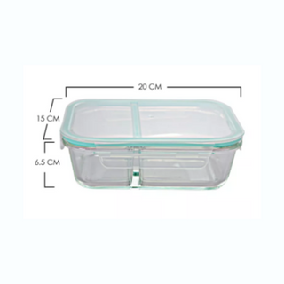EZ Home Ideas Iris Glass Baking Dish Microwave Safe Leak Proof with Division and Cover