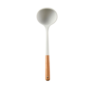13pc White Silicone + Wooden Kitchen Utensils Set