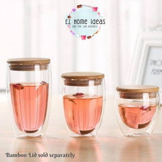 Double Wall Glass w/ optional Bamboo Lid