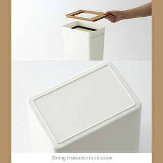 Nordic Style White + Wooden Lid Trash Bin 7L & 9L
