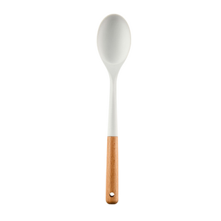 13pc White Silicone + Wooden Kitchen Utensils Set