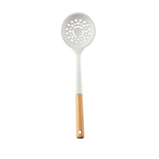 13pc White Silicone + Wooden Kitchen Utensils Set