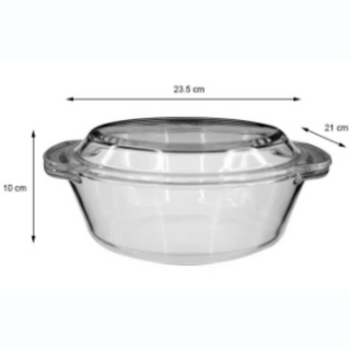 EZ Home Ideas Hera Glass Round Baking Dish Microwave Safe with Cover Glass Food Storage Container