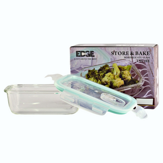 EZ Home Ideas Tyche Glass Rectangle Baking Dish Microwave Safe Leak Proof Glass Food Storage Containers With Cover