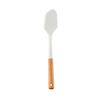 13pc White Silicone + Wooden Kitchen Utensils Set