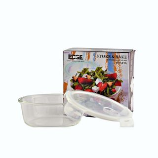 EZ Home Ideas Hestia Glass Round Baking Dish Microwave Safe Leak Proof Glass Food Storage Containers with Cover