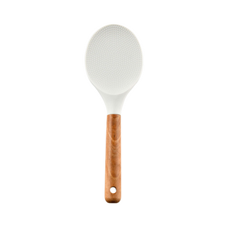 13pc White Silicone + Wooden Kitchen Utensils Set