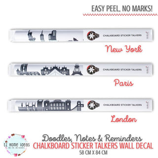 Chalkboard Sticker Talkers Wall Decal - Cities Collection
