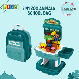 BOWA 2 in 1 Zoo Animals School Bag 3+