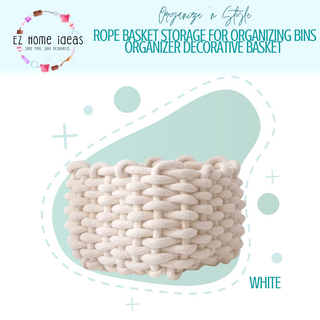 Rope Basket Storage for Oraganizing Bins. Organizer Decorative Basket