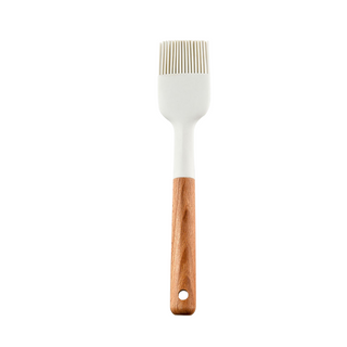 13pc White Silicone + Wooden Kitchen Utensils Set