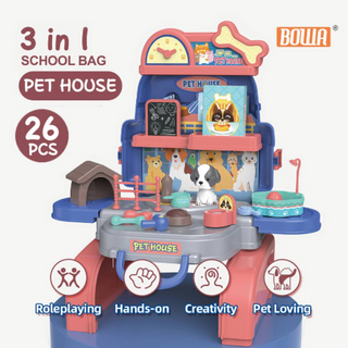 BOWA 3 in 1 Pet House School Bag 3+