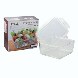 EZ Home Ideas Dia Glass Square Baking Dish Microwave Safe Leak Proof Glass Food Storage Containers With Cover