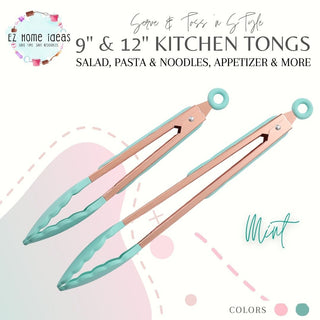 2 pcs Stainless Steel/Silicone Tongs