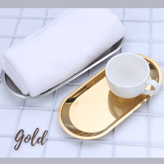 Stainless Steel Oval Tray (Towel, Small Dish Plate, Jewelries & Cosmetics)
