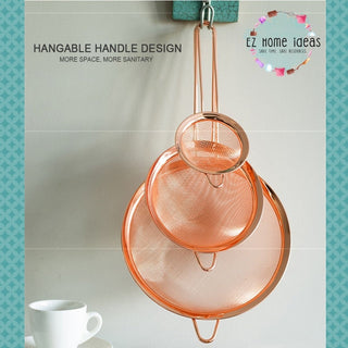 3pcs Rose Gold Stainless Steel Strainer