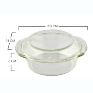 EZ Home Ideas Hera Glass Round Baking Dish Microwave Safe with Cover Glass Food Storage Container