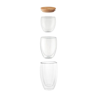 Double Wall Glass w/ optional Bamboo Lid