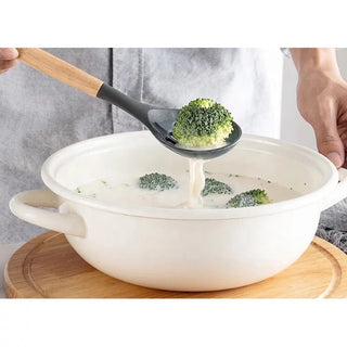 12 Pcs Wooden + Silicone Kitchen Utensils